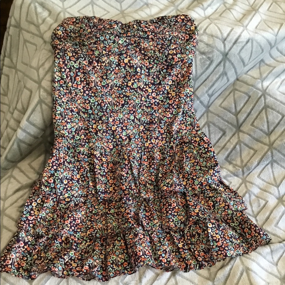 Express Strapless Ruffle Dress